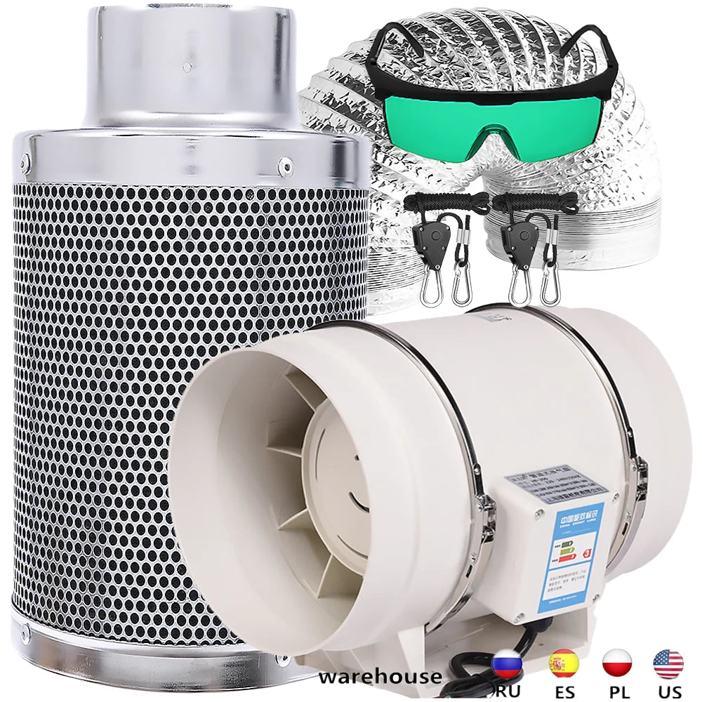 Grow Tent Growbox Hydroponics Growing System Led Grow Plant Lights Full Kits High PPFD 4Inch Duct Fans Activated Carbon Filter