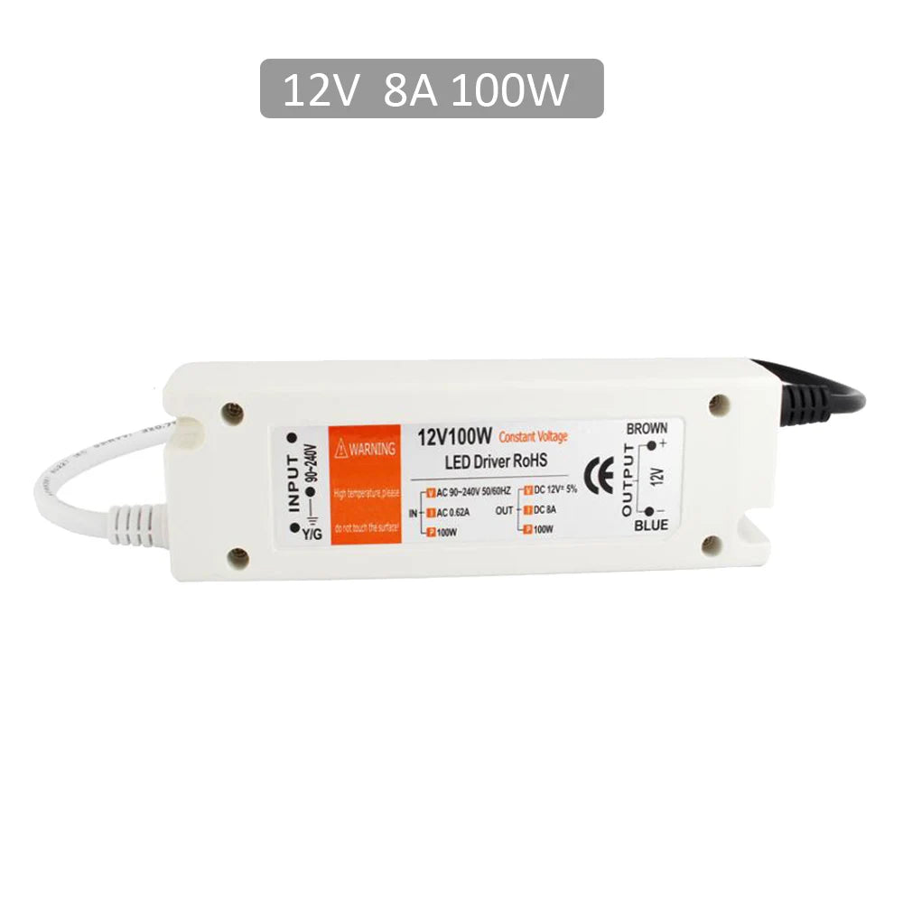 5V Power Supply 12V LED Driver 5 Volt Power Adapter 12 Volt 60W 72W 100W AC 110V 220V to DC 5V 12V 8A 20A LED Strip Transformer