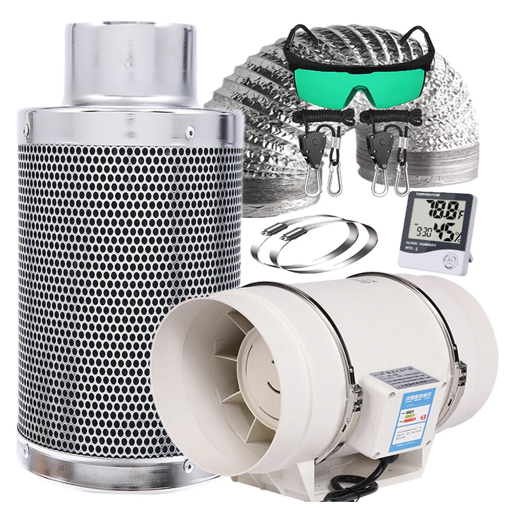 Grow Tent Growbox Hydroponics Growing System Led Grow Plant Lights Full Kits High PPFD 4Inch Duct Fans Activated Carbon Filter
