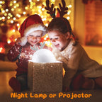 Deer Music Projector Lamp Night Light With BT Speaker Starry Sky Star Rotate Bedroom Bedside Lamp Decor Christmas Kids Baby Gift