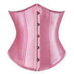 Sexy Satin Overbust Corset Top Lace Bowknot Decorated Clubwear Showgirl Body Shaper Plus Size