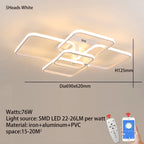 Black/White Modern LED Ceiling Chandelier,Living Room LED Chandelier Lamp,dimmable Bedroom Ceiling Light Fixture,3-6 head lustre