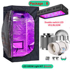Grow Tent Growbox Hydroponics Growing System Led Grow Plant Lights Full Kits High PPFD 4Inch Duct Fans Activated Carbon Filter