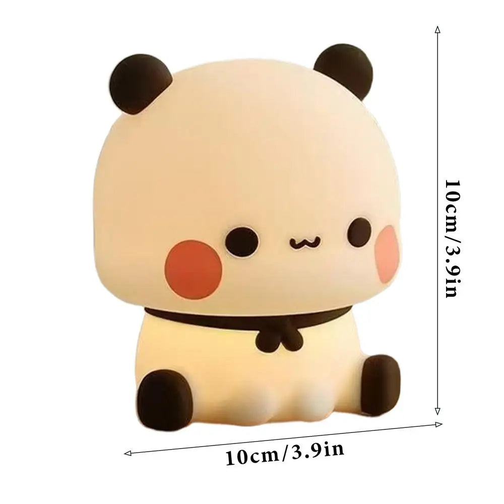 LED Night Lights Cute Panda Silicone Lamp Battery powered Touch Night Lamp Bedside Decor 3 Modes Dimmable Kids Baby nightlight