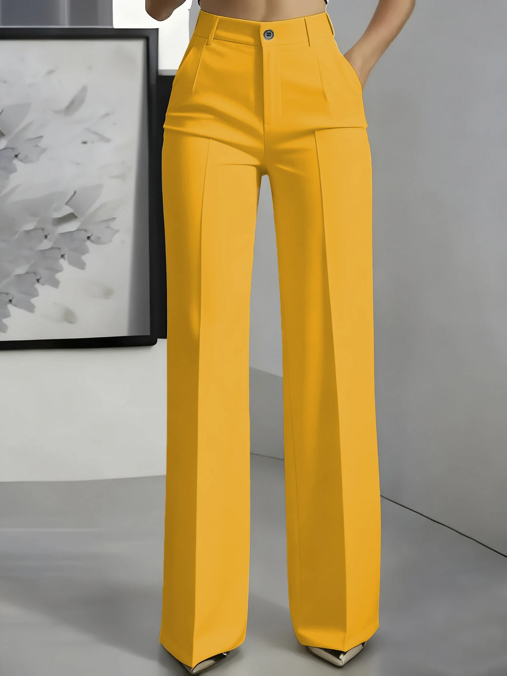 New 2025 Women's High-Waisted Draped Straight-Cut Suit Pants Simple European American Cross-Border Fashion for Women