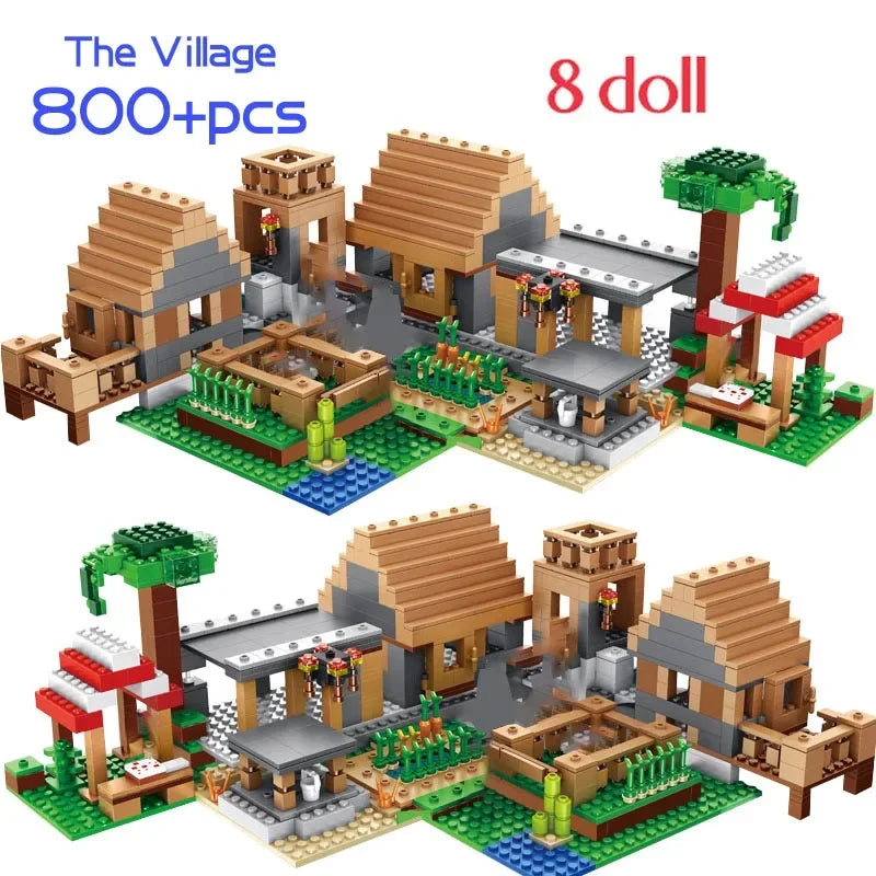 Cretive DIY Game The Farm Cottage Village House Building Blocks Compatible Bricks Toys Birthday Gift