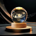 Unique 3D Crystal Ball Night Light Led Lamp Bedside Table Glowing Galaxy Lamp Saturn Planets Moon Children Birthday Gift Toy 5cm