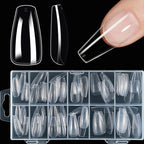 240/120pcs 8 Styles Clear Soft Gel Fake Nail Tips Full Cover Long Square Almond Acrylic Press On Nails Extension Nail Salon Tool