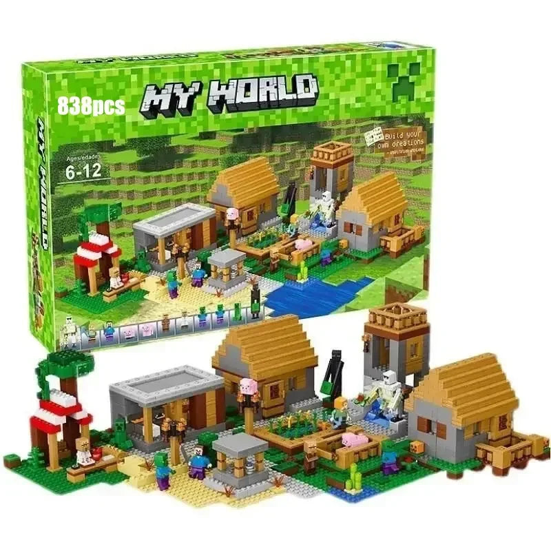 Cretive DIY Game The Farm Cottage Village House Building Blocks Compatible Bricks Toys Birthday Gift