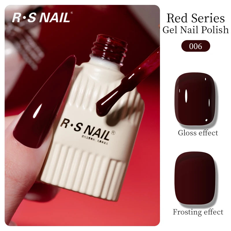 RS 10g ANCORA Red Series Gel Nail Polish Autumn Winter Dark Red Nail Art Varnish Soak Off UV LED Gel for Home Salon NailSupplies