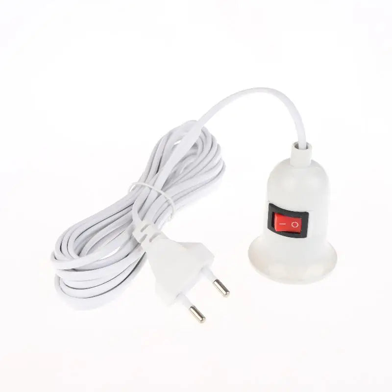 ♥EU Plug E27 Plug With Switch & Long Cable 3/5 Meters- Lamp Holder Power Cord For DIY Lighting & Electrical Appliances