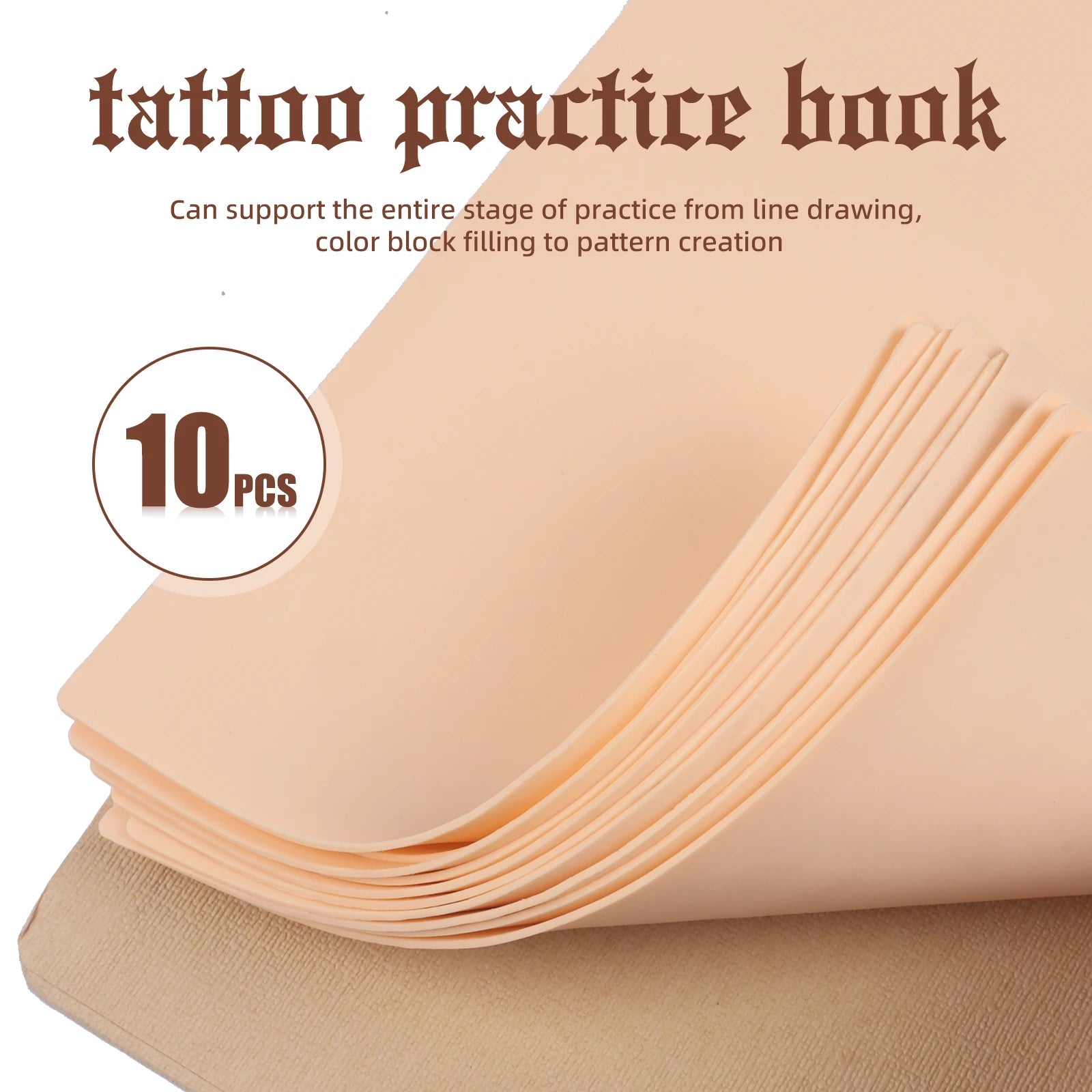 DQFART 1MM Blank Tattoo Practice Skin Book Permanent Makeup Accessories for Beginners and Experienced Artists 10/5/3Pcs