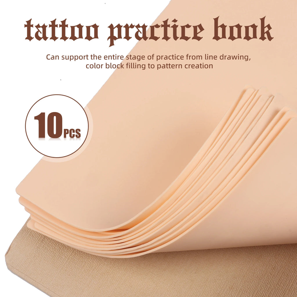 DQFART 1MM Blank Tattoo Practice Skin Book Permanent Makeup Accessories for Beginners and Experienced Artists 10/5/3Pcs