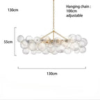 Mid century ribbed glass pendant light clear Glass Bubble ball lamp for dining room Restaurant Foyer Suspension Country lamp