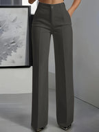 New 2025 Women's High-Waisted Draped Straight-Cut Suit Pants Simple European American Cross-Border Fashion for Women