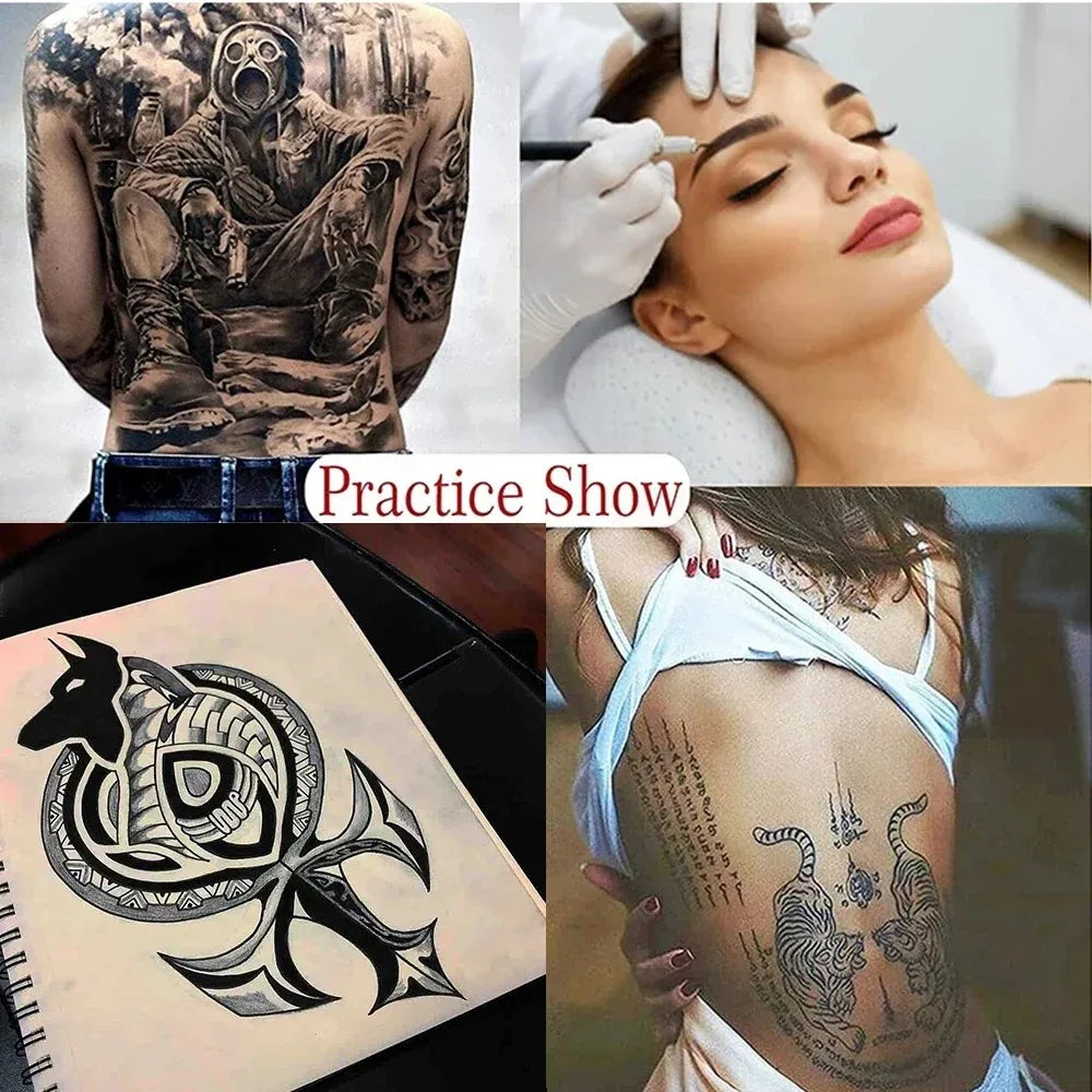 5/50pcs Silicone Tattoo Practice Skin - Double-Sided Fake Leather Sheets for Microblading, Permanent Makeup & Tattoo Training