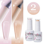 Clou Beaute 2pcs Translucent Pink Ruby Red Color Nail Gel Semi-Permanent Varnish Jelly Gel Nail Varnish French Nail Art 15ml