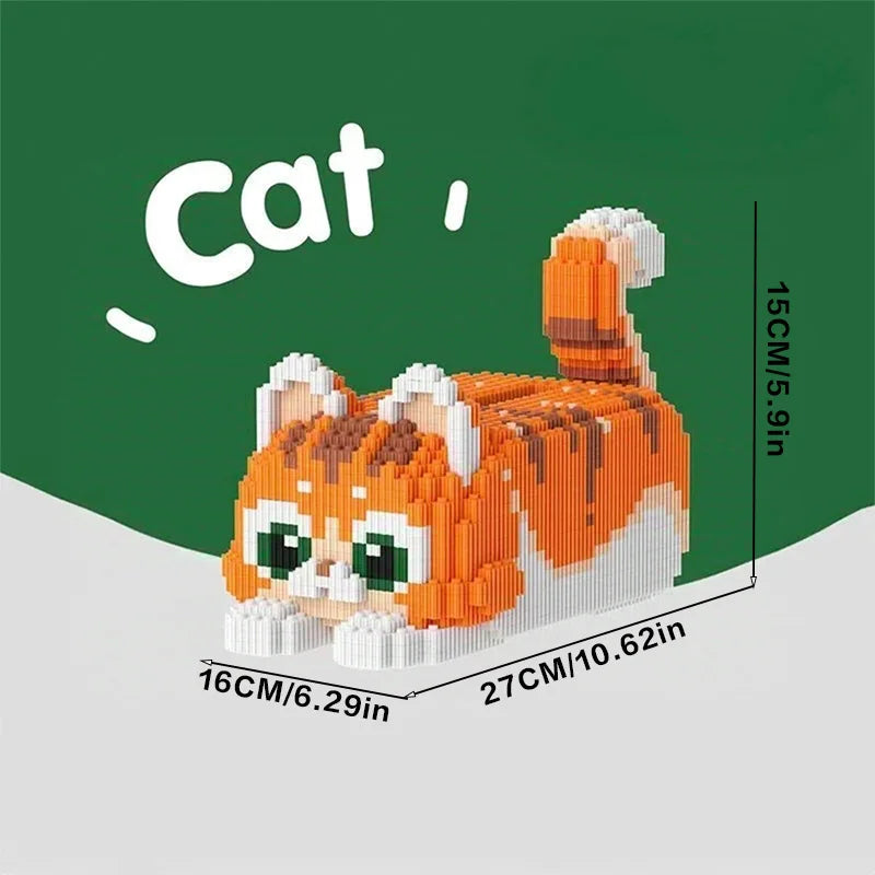 4655 Pieces of Cute Little Orange Cat Tissue Box Handmade Puzzle Model Kits, Ideal Halloween Gifts, Christmas Gifts/Thanksgiving Gifts, School Prizes