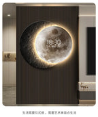 Advanced sense 2025 TV background wall light luxury moon sofa with clock living room circular porch mural lamp