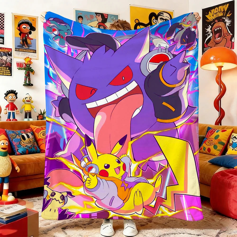 Throw Blankets and P-Poke-mones Summer Blanket Bedspread on the Bed Anime Home Decoration Sofas Sofa Bedspreads Picnic & Throws
