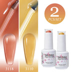 Clou Beaute 2pcs Translucent Pink Ruby Red Color Nail Gel Semi-Permanent Varnish Jelly Gel Nail Varnish French Nail Art 15ml