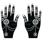 Flower Pattern Tattoo Stencils for Women Hollow Henna Tattoo Stencils for Hand Fingers Reusable Tattoo Templates Tattoo Tools