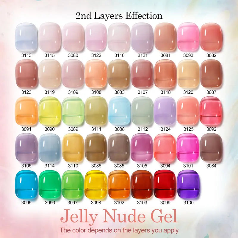 Clou Beaute 2pcs Translucent Pink Ruby Red Color Nail Gel Semi-Permanent Varnish Jelly Gel Nail Varnish French Nail Art 15ml