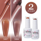 Clou Beaute 2pcs Translucent Pink Ruby Red Color Nail Gel Semi-Permanent Varnish Jelly Gel Nail Varnish French Nail Art 15ml