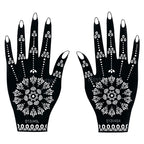 Flower Pattern Tattoo Stencils for Women Hollow Henna Tattoo Stencils for Hand Fingers Reusable Tattoo Templates Tattoo Tools