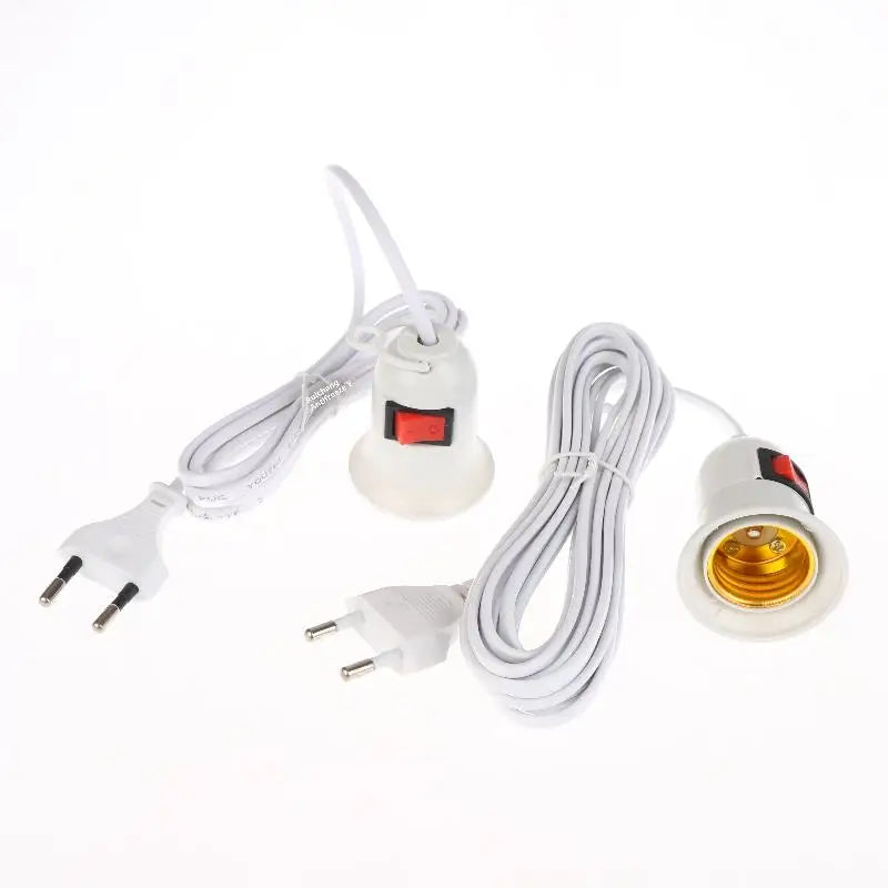 ♥EU Plug E27 Plug With Switch & Long Cable 3/5 Meters- Lamp Holder Power Cord For DIY Lighting & Electrical Appliances