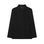 ETJ 2025 women's new fashion design three-dimensional cut high collar slim suit jacket & matching casual trousers