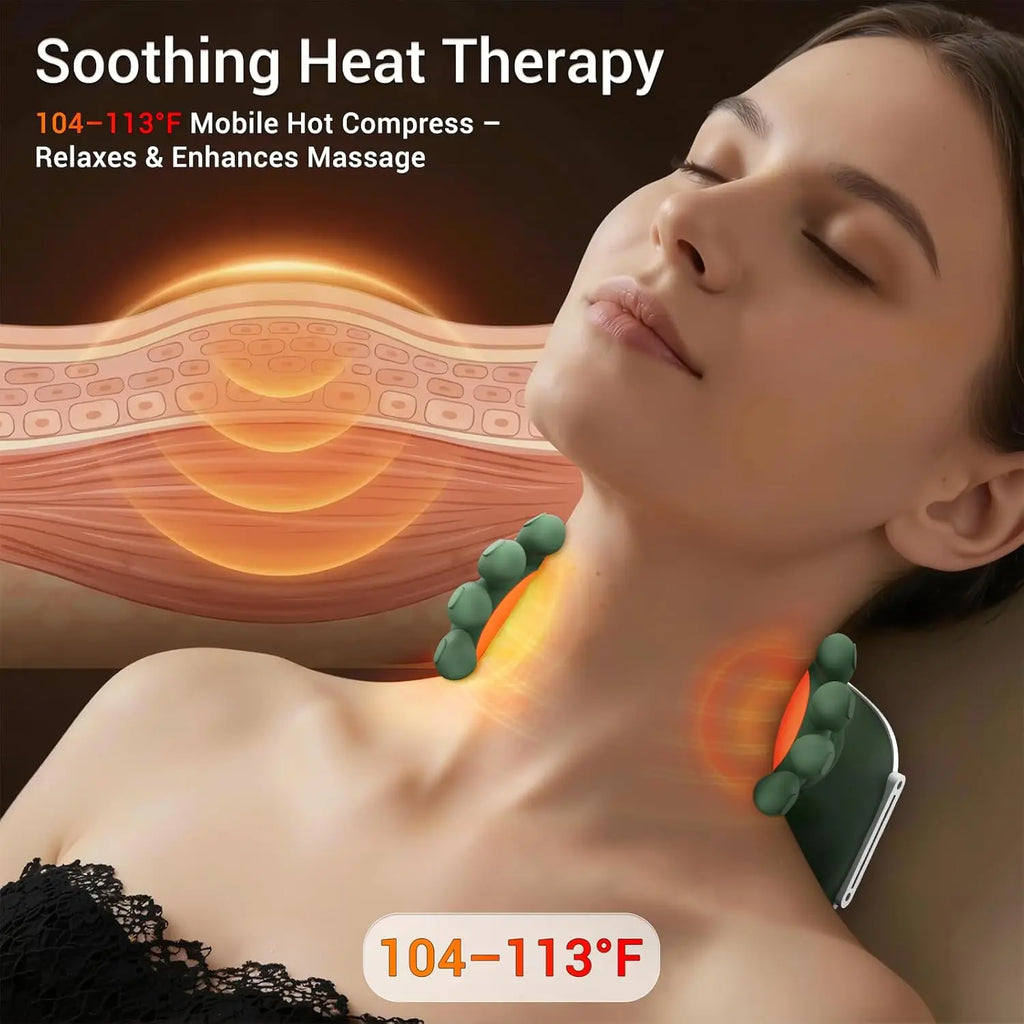 Neck Massager N7 with Heat,Bionic Deep Tissue Shiatsu Kneading, for Muscles,Home Office Back and Shoulder Massagers with Fingers
