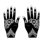 Flower Pattern Tattoo Stencils for Women Hollow Henna Tattoo Stencils for Hand Fingers Reusable Tattoo Templates Tattoo Tools