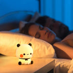 LED Night Lights Cute Panda Silicone Lamp Battery powered Touch Night Lamp Bedside Decor 3 Modes Dimmable Kids Baby nightlight