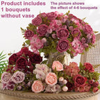 Artificial Flowers Valentine's Garland Wedding Beautiful Garden Rose Bud Arch Fake Brial Bouquet Home Room Decor Hydrangea Gifts
