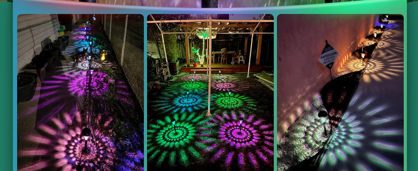 Solar Pathway Lights Outdoor Vibrant LED Mushroom Garden Stake Lighting for Walkways Lawns Driveways Landscapes Decorative