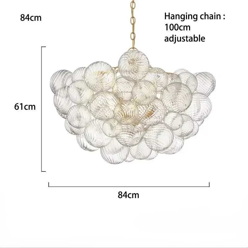 Mid century ribbed glass pendant light clear Glass Bubble ball lamp for dining room Restaurant Foyer Suspension Country lamp