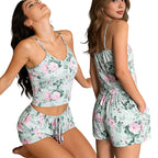 2Pcs Satin Pajama Set for Women Sleepwear Sexy Strap Vest Top Shorts Nightwear Pijamas Sexy Lingerie Sleep Shorts Set Sleepwear