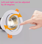 Dimmable Embedded LED Downlights 5W7W/9W12W15W/18W20W COB Ceiling Lights Spotlights Angle Adjustable AC90-260V CRI90 For Home