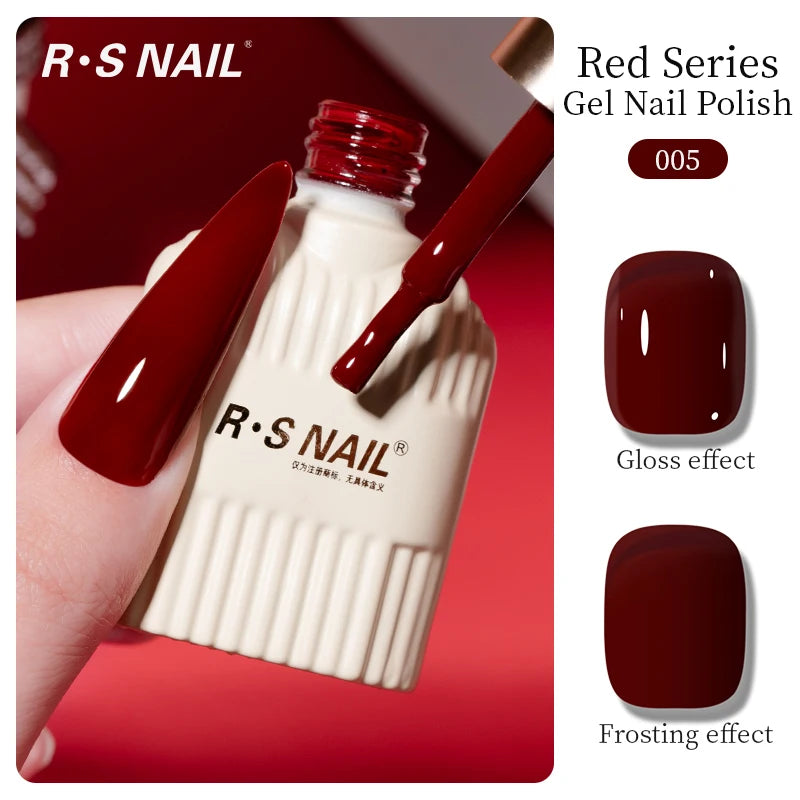 RS 10g ANCORA Red Series Gel Nail Polish Autumn Winter Dark Red Nail Art Varnish Soak Off UV LED Gel for Home Salon NailSupplies