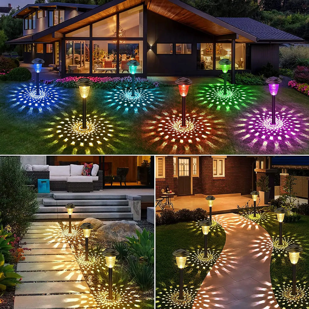 Solar Pathway Lights Outdoor Vibrant LED Mushroom Garden Stake Lighting for Walkways Lawns Driveways Landscapes Decorative