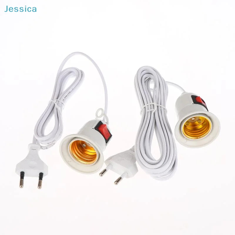 ♥EU Plug E27 Plug With Switch & Long Cable 3/5 Meters- Lamp Holder Power Cord For DIY Lighting & Electrical Appliances