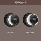 Advanced sense 2025 TV background wall light luxury moon sofa with clock living room circular porch mural lamp