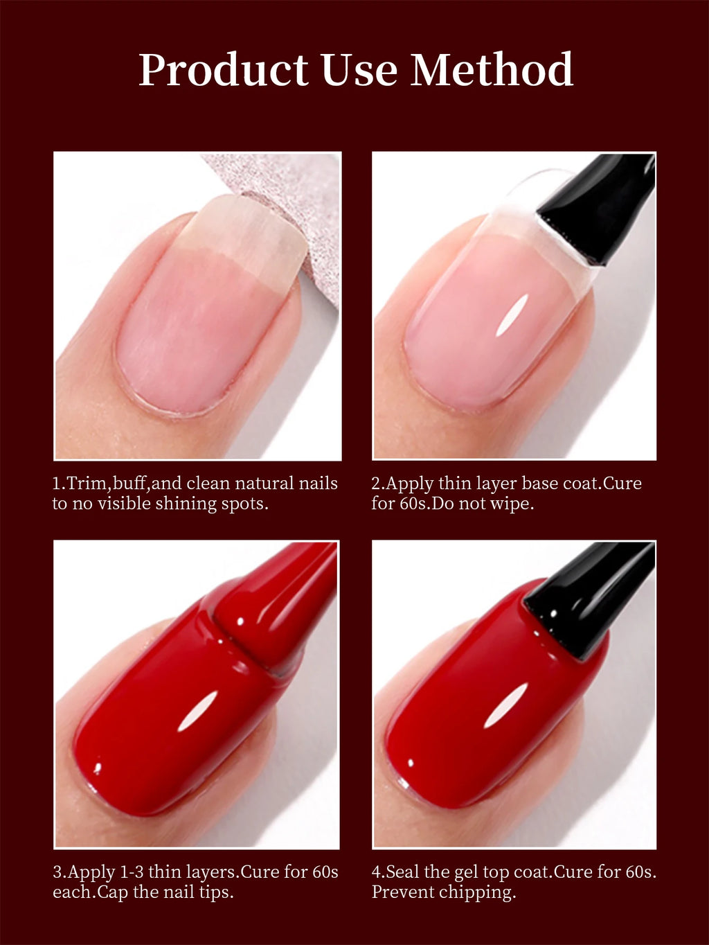RS 10g ANCORA Red Series Gel Nail Polish Autumn Winter Dark Red Nail Art Varnish Soak Off UV LED Gel for Home Salon NailSupplies