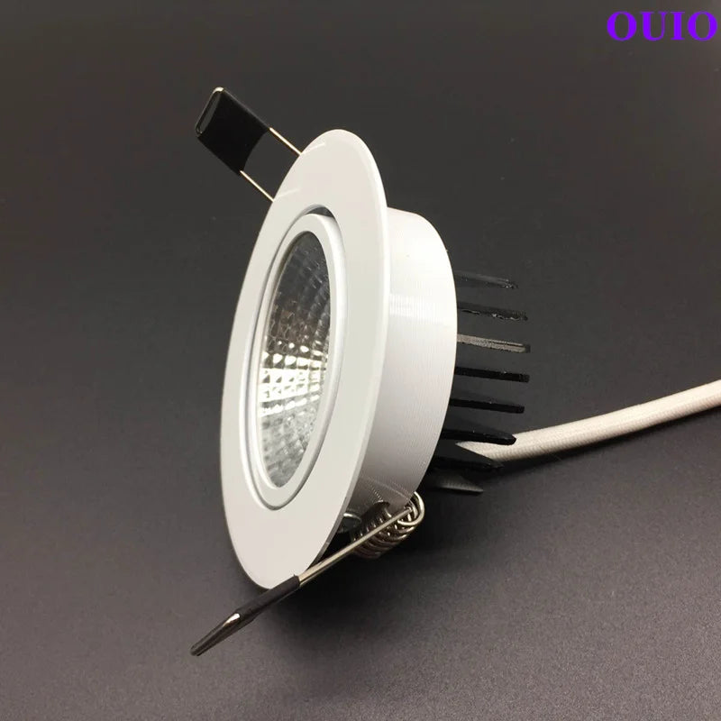 Super Bright Recessed Dimmable LED Downlights 5W 7W 9W 12W 15W 20W COB Rotating Ceiling Spot Lights AC85~265V Background Lamps