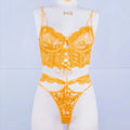 Toucheart Sexy Lingerie Strap Underwire Lace Bra For Women Sexy Beaded 3D Flower Hollow Out See-through Lace Up Underwear Set
