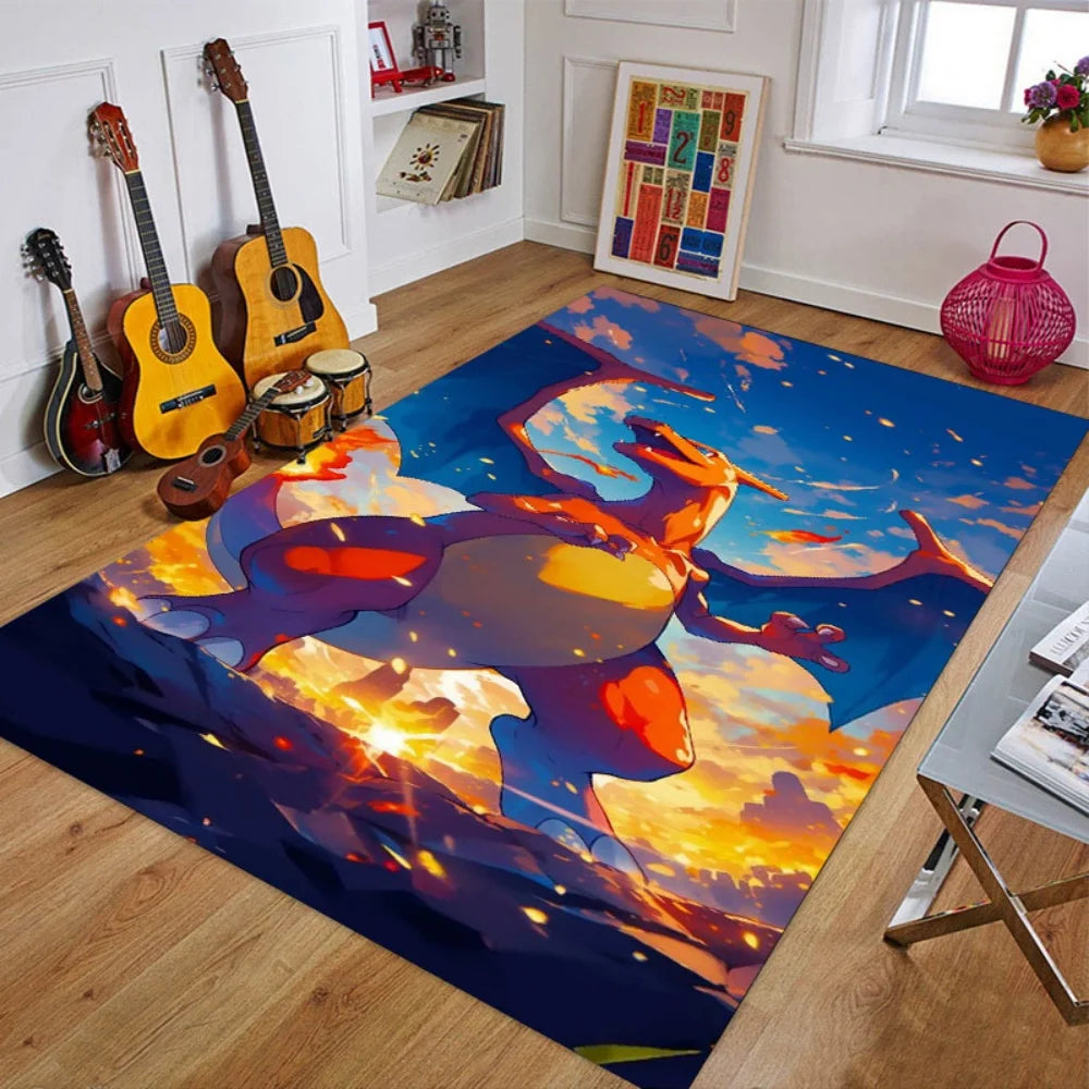 Cartoon Anime Pokemonzd Carpet Rug for Home Living Room Bedroom Sofa Doormat Decor,Child Play Area Rug Non-slip Floor Mat Gifts