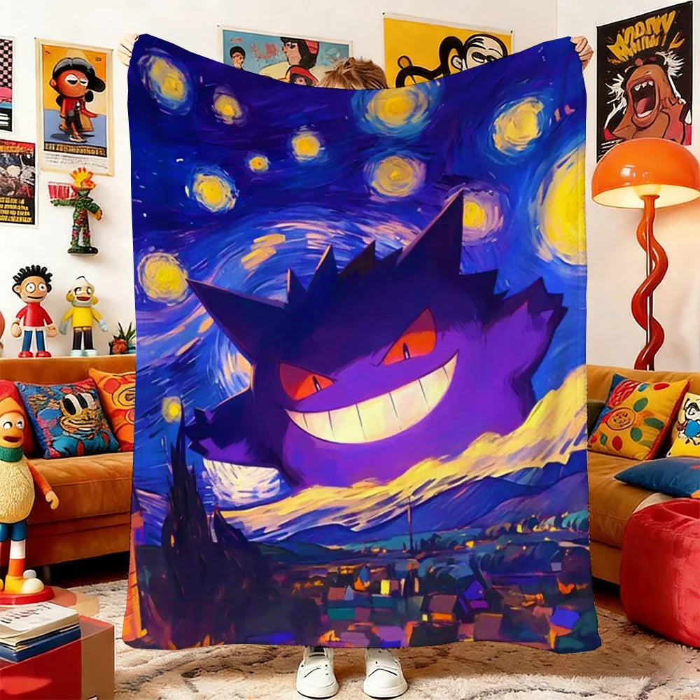 Throw Blankets and P-Poke-mones Summer Blanket Bedspread on the Bed Anime Home Decoration Sofas Sofa Bedspreads Picnic & Throws