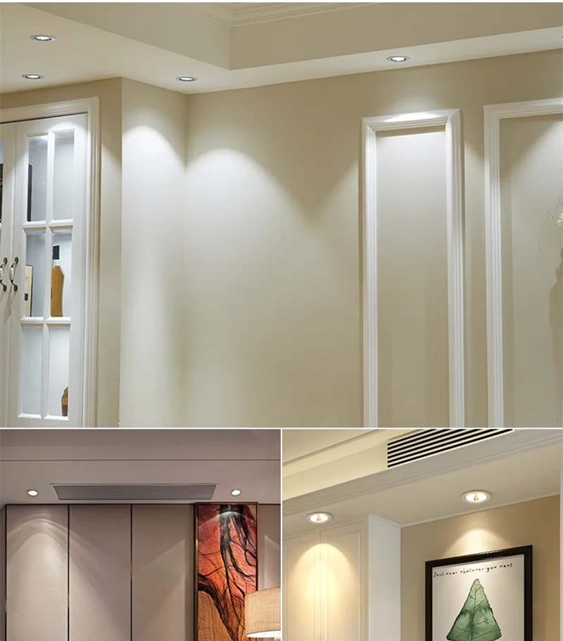 Dimmable Embedded LED Downlights 5W7W/9W12W15W/18W20W COB Ceiling Lights Spotlights Angle Adjustable AC90-260V CRI90 For Home
