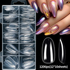 240/120pcs 8 Styles Clear Soft Gel Fake Nail Tips Full Cover Long Square Almond Acrylic Press On Nails Extension Nail Salon Tool